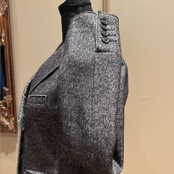 J.Crew Gray Wool Blend Double Breasted Tailored Blazer Jacket Size 6 - Picture 4 of 7
